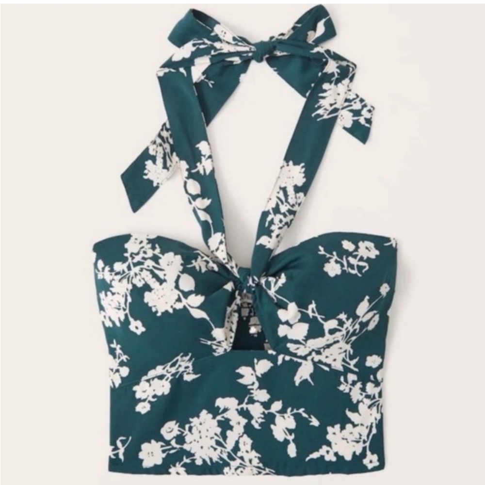 Abercrombie Knot-Front Cutout Halter Top
